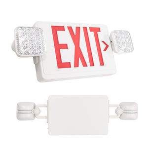 Exit & Emergency Light Combo ,2 Adjustable Head , Battery Backup , Red & Green Letter