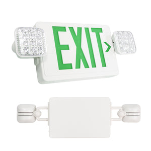 Exit & Emergency Light Combo ,2 Adjustable Head , Battery Backup , Red & Green Letter