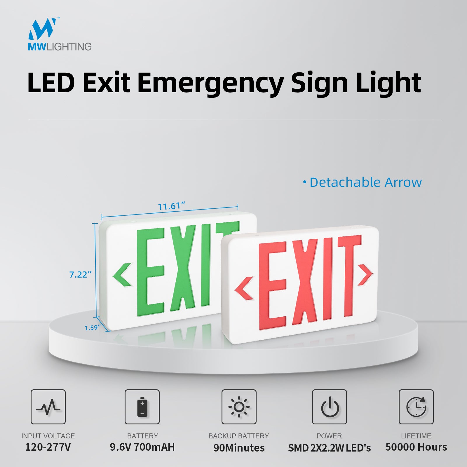 3W emergency exit light signage for safe evacuation