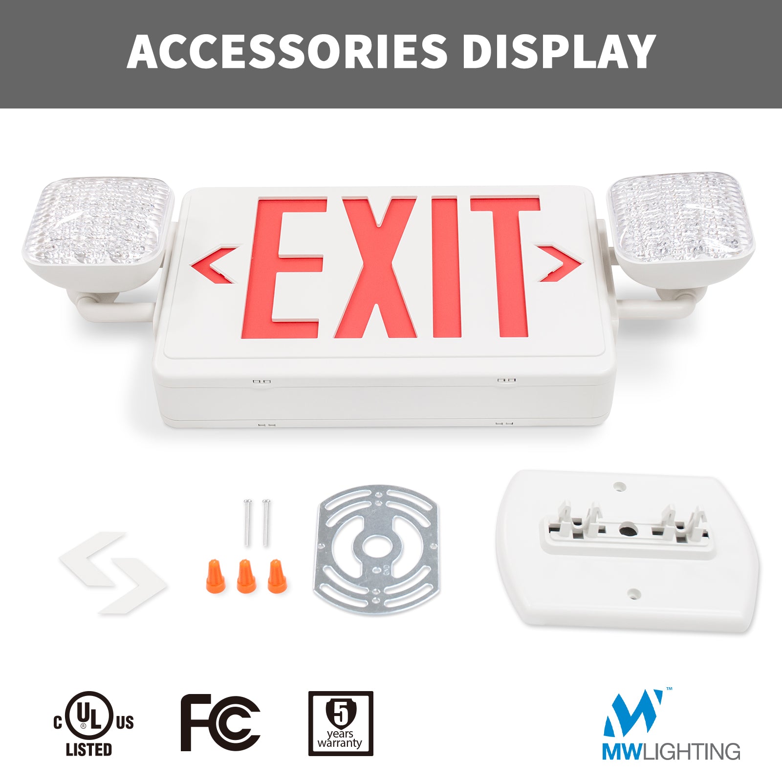 Commercial Lighted Exit Signs Red/Green LED Exit Sign With Emergency ...