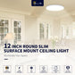 Smarton Lighting Led 12 inch round slim flush mount ceiling light|2700k/3000k/3500k/4000k/5000k |25W 1700 Lumens| Dimmable | Damp Location for Bedroom, Kitchen, Office,Closet,Laundry Room