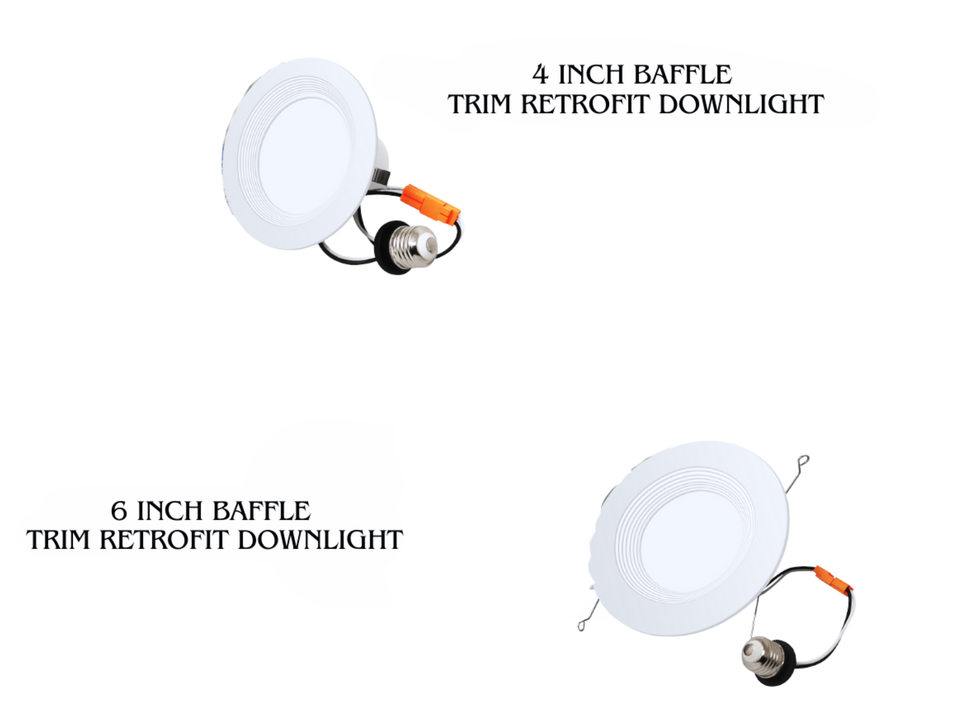 4 Inch / 6 Inch Baffle Trim Retrofit Downlight