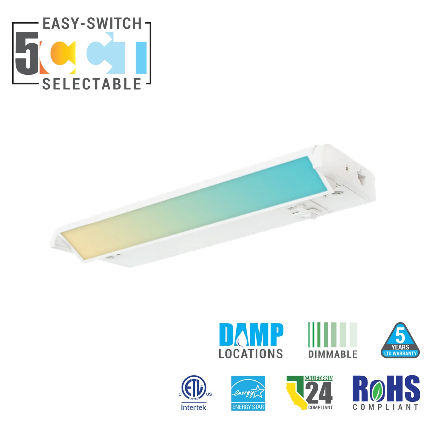 16 Inch Adjustable Under Cabinet Light with 5CCT Selectable
