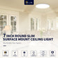 Smarton Lighting Led 7 inch round slim flush mount ceiling light|2700k/3000k/3500k/4000k/5000k |14W 850 Lumens| Dimmable | Damp Location for Bedroom, Kitchen, Office,Closet,Laundry Room