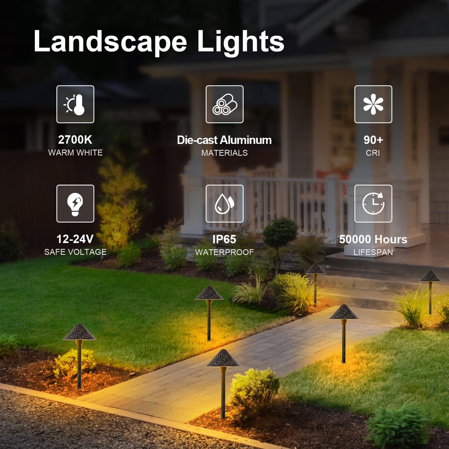 Cone Head LED Landscape Lights (12PACK)