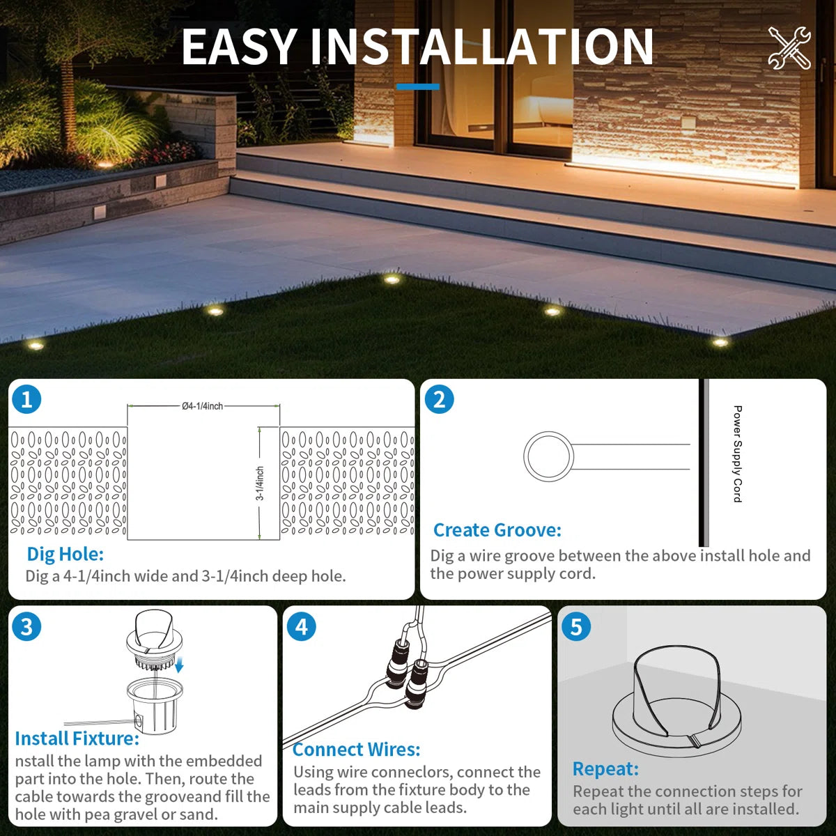 LED Landscape Well Light with Shielded top