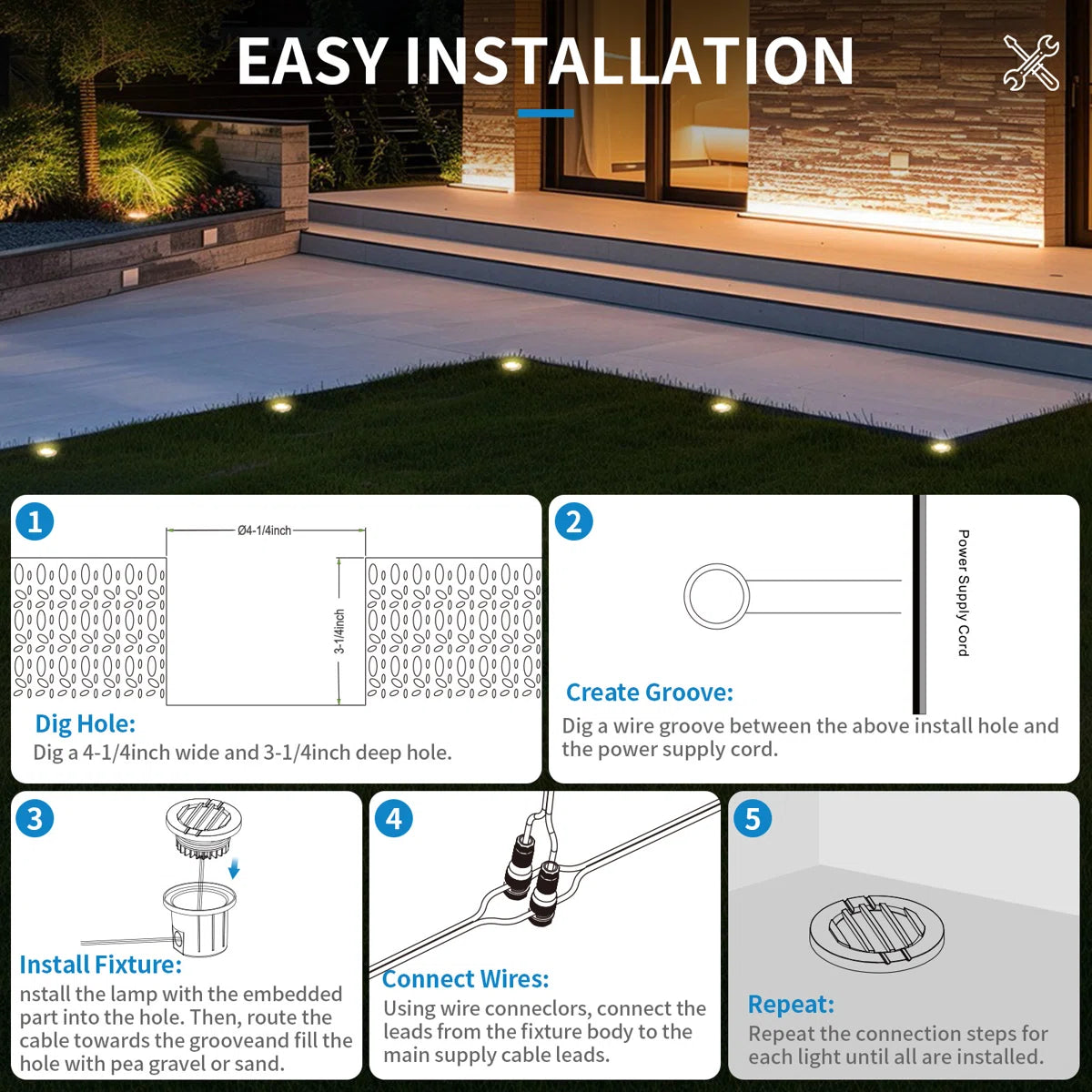 LED Landscape Well Light with Louver Top