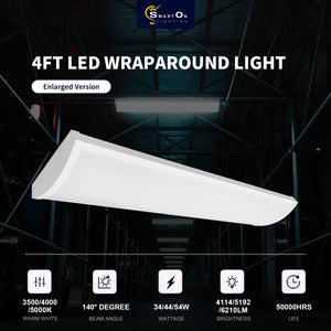commercial electric 4 ft led wrap light-4114/5192/6210LM