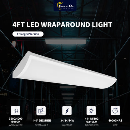 commercial electric 4 ft led wrap light-4114/5192/6210LM