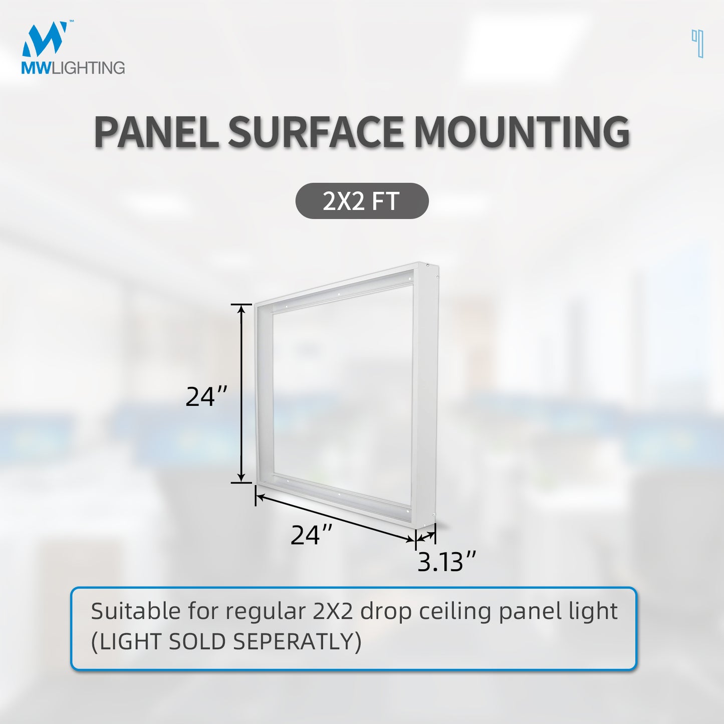 2x2 Surface Mount Kit For LED Flat Panel Light