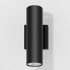 12" Tall Up-Down LED Cylinder Light Fixture, High Quality Aluminum Housing with Black/ White Finish - Black