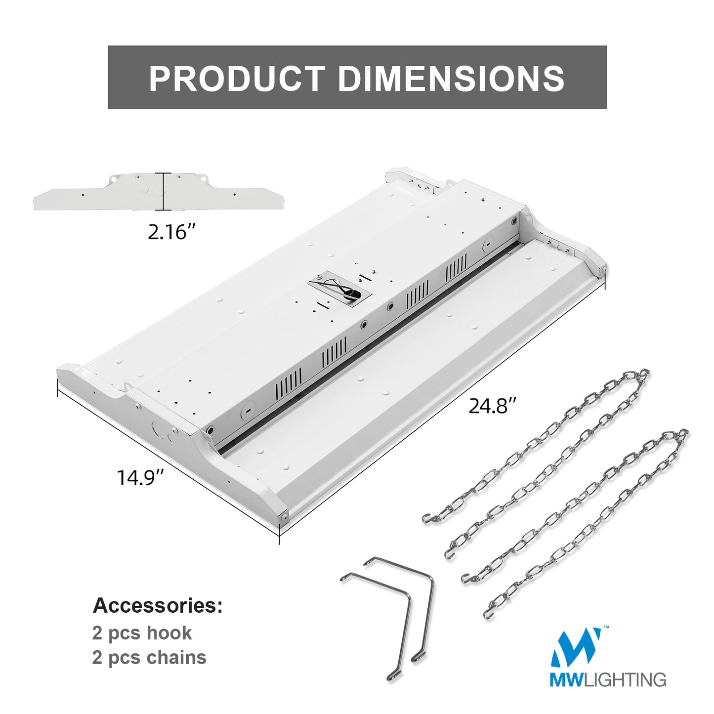 2FT 155W LED Linear High Bay 5000K/20925Lumens