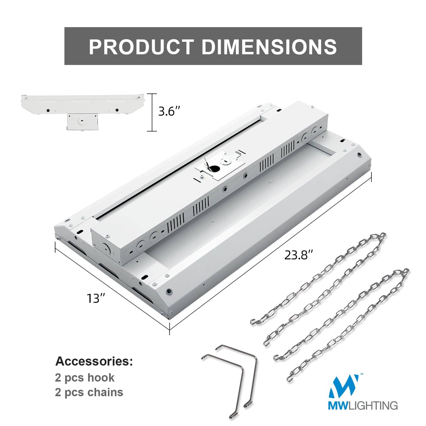 2FT 155W LED Linear Highbay 5000K/20925Lumens with Motion Sensor