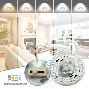 16 Inch Double Ring LED Flush Mount Ceiling Fixture with 5CCT Seletable