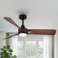 52 in. Integrated 3CCT LED Indoor Brown Wood Ceiling Fan with Light Kit and Remote Control