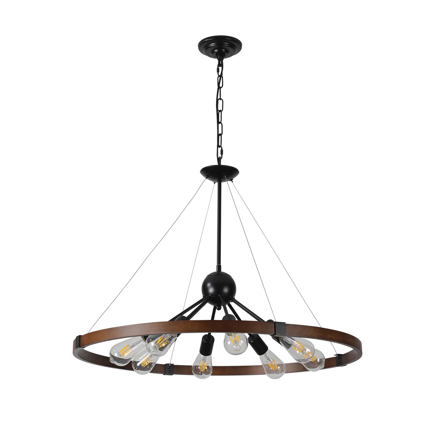 8-Light Retro Farmhouse Chandelier