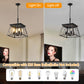 Farmhouse Chandelier 4-Light Vintage Antique Chandeliers Light Fixture For Kitchen Dining Room Living Room Golden Black(No Bulbs)