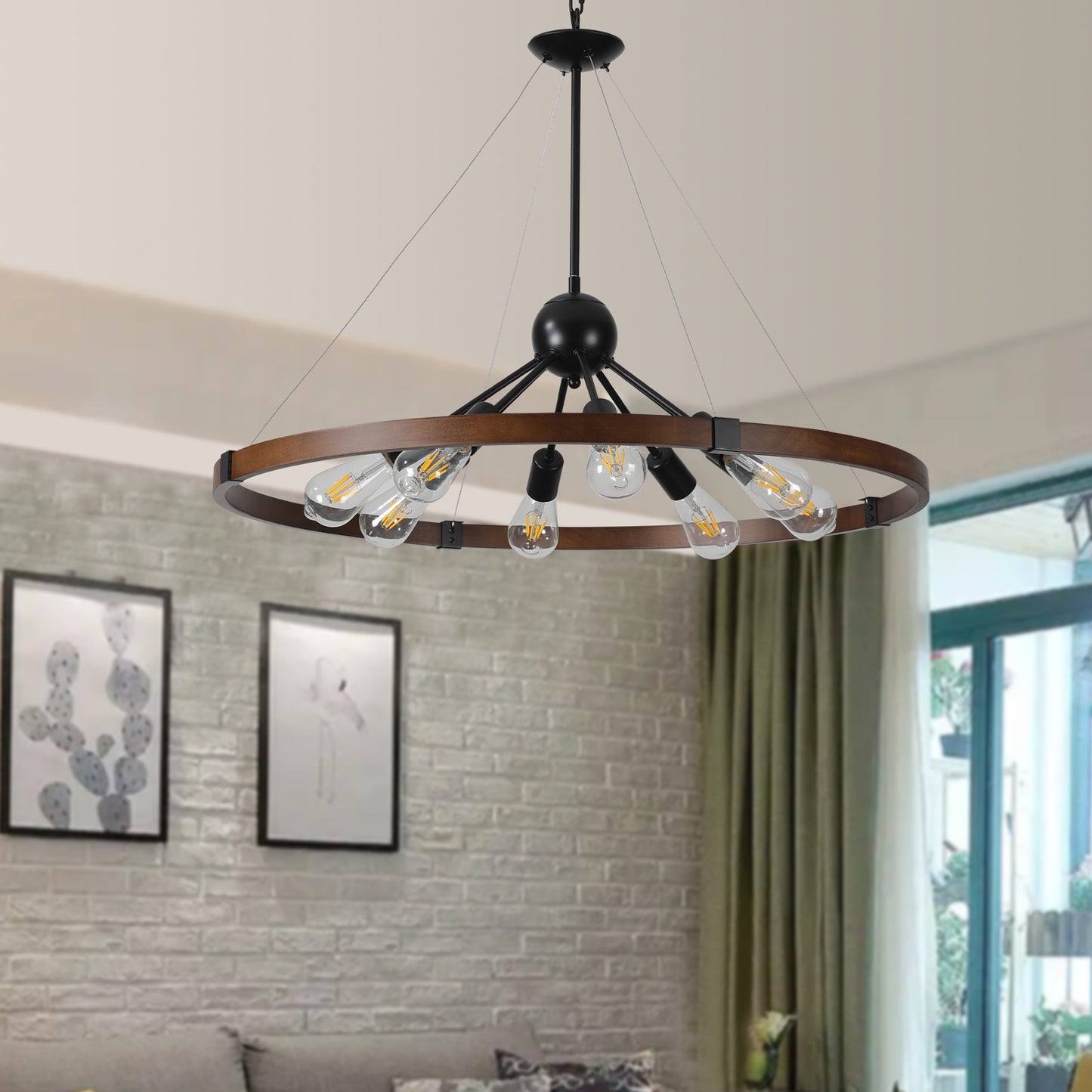 8-Light Retro Farmhouse Chandelier