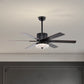 52 Inch Indoor Modern LED Ceiling Fan with Light and Remote Control, Reversible 6 Blades , Reversible Motor