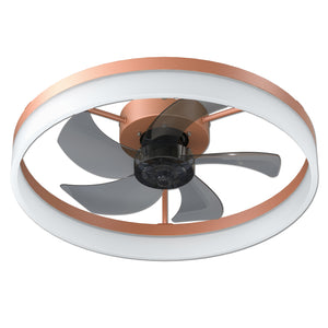 Ceiling Fans with Lights, 3CCT Thin Embedded LED Ceiling Fans,Dimmable,6 Speeds