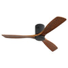 Ceiling Fan Without Light, 3 Solid Wood Blades Outdoor Indoor Ceiling Fan For Living Room  - 52inch Brown