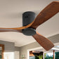 Ceiling Fan Without Light, 3 Solid Wood Blades Outdoor Indoor Ceiling Fan For Living Room 