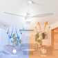 52 Inch Wooden Ceiling Fan With LED Light, 3CCT Reversible Ceiling Fan Chandeliers With Remote Control