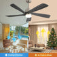 52 Inch Ceiling Fan With Dimmable 3CCT 18W LED Light, 5 Solid Wood Blades Remote Control  Reversible DC Motor