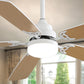 Indoor Modern 52 Inch Ceiling Fan With Dimmable 6 Speed Wind 5 Blades Remote Control Reversible DC Motor With Led Light