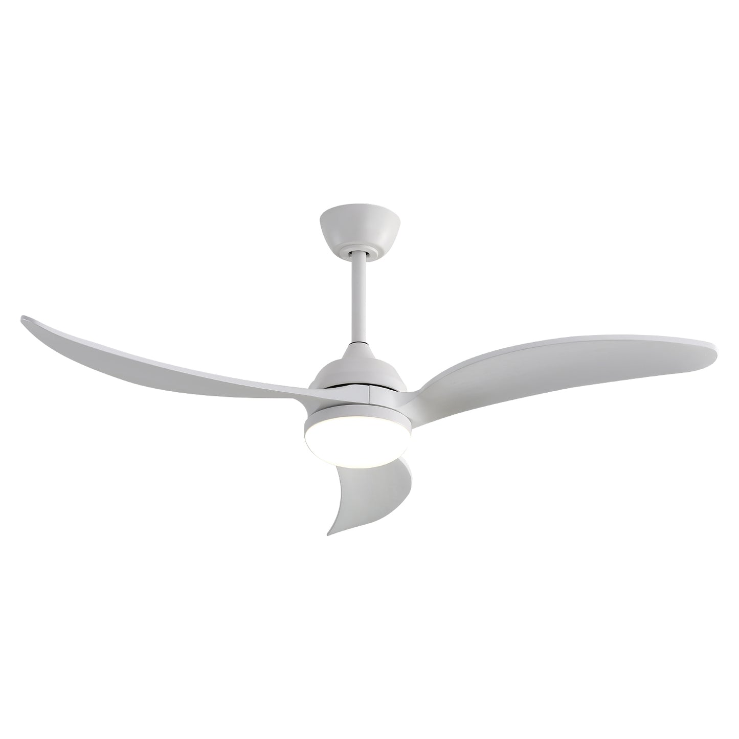 52 Inch Indoor Ceiling Fan With Lights, 3CCT 18W Dimmable Led Indoor Lighting 3 Solid Wood Blades Fans with Remote Control