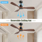 Ceiling Fan Without Light, 3 Solid Wood Blades Outdoor Indoor Ceiling Fan For Living Room 