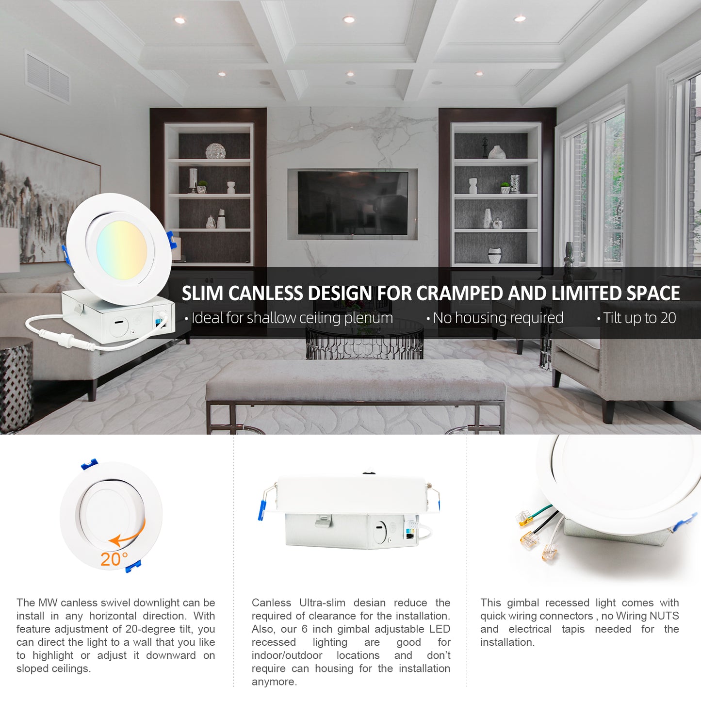 3 gimbal recessed light