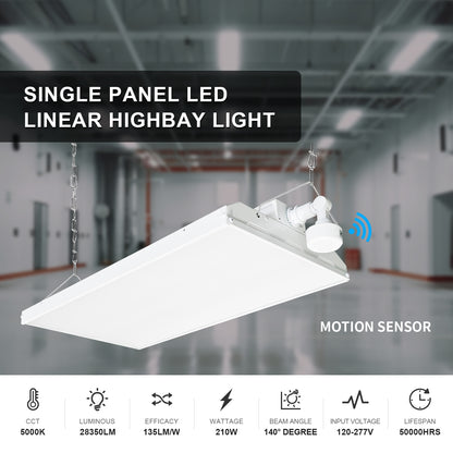 2FT 210W LED Linear Highbay 5000K/28350Lumens with Motion Sensor