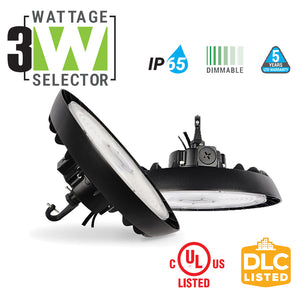 UFO High Bay Led Fixture,150/200/240W,Selectable Wattage & CCT,Up to 32,400 Lumens,4000K/5000K