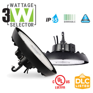 UFO High Bay Led Fixture,100/120/150W,Selectable Wattage & CCT,Up to 21,000 Lumens,4000K/5000K