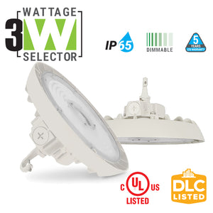 UFO High Bay Led Fixture,150/200/240W,Selectable Wattage & CCT,Up to 32,400 Lumens,4000K/5000K