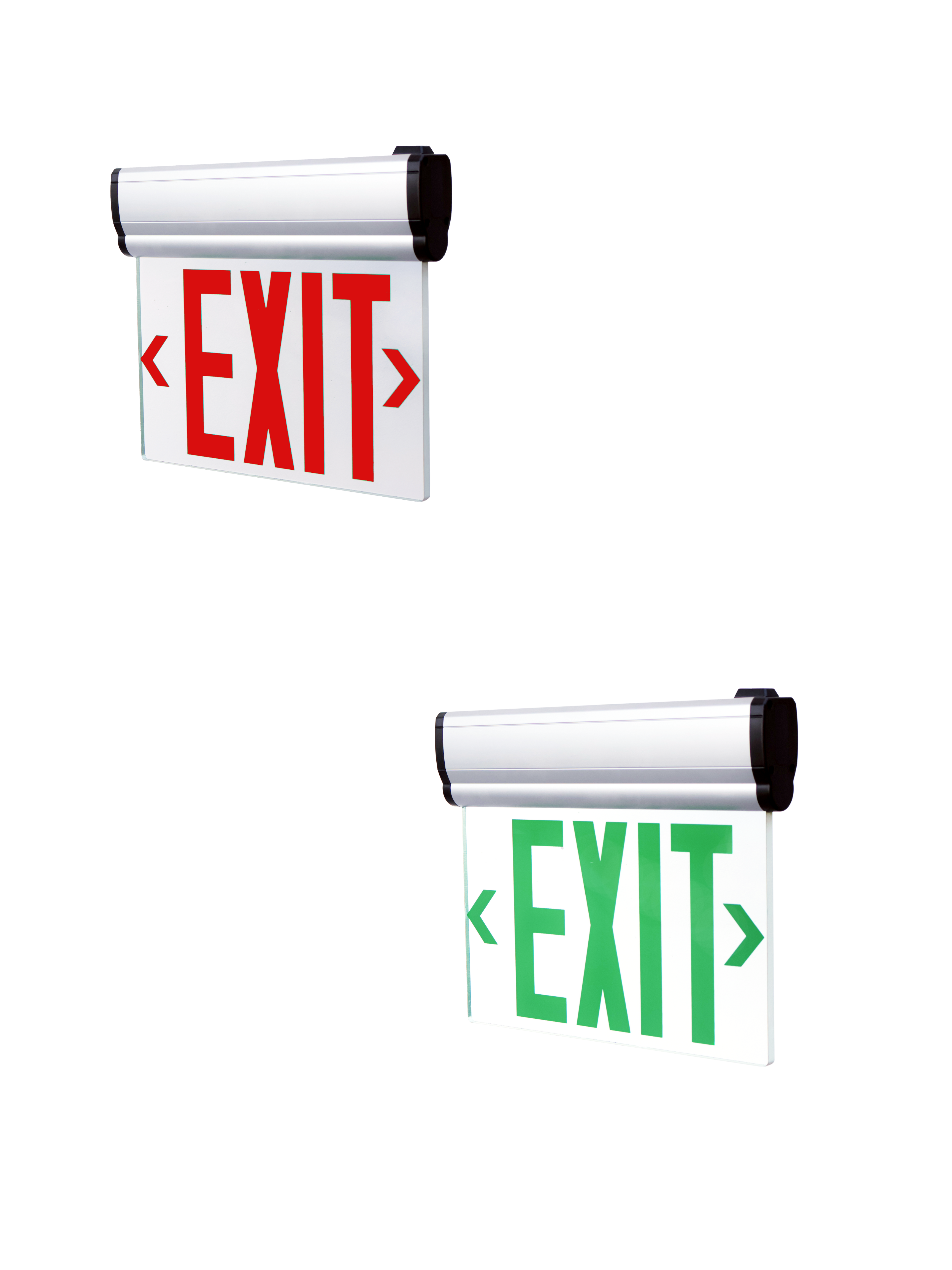 Clear Acrylic Red & Green LED Edgelite Exit Sign