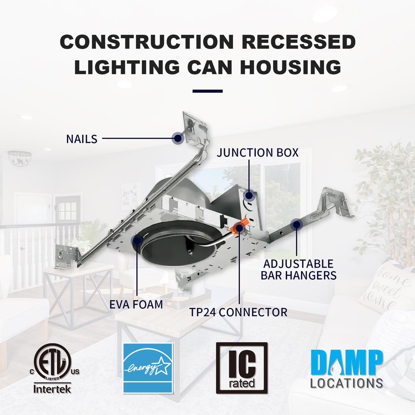 4" downlight housing-rated for damp areas