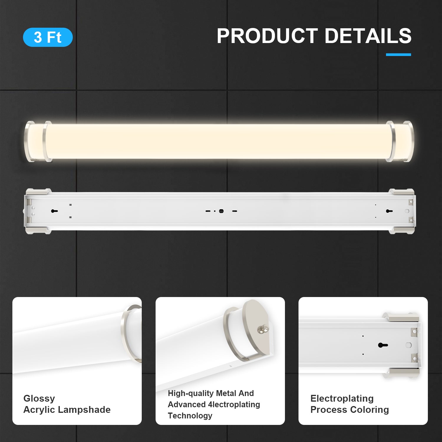 3FT LED Bathroom Vanity Light Fixture