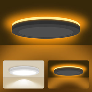 Flush Mount Ceiling Light with Night Light , 7 Inch , 12W , 700 Lumens , Seclctable CCT
