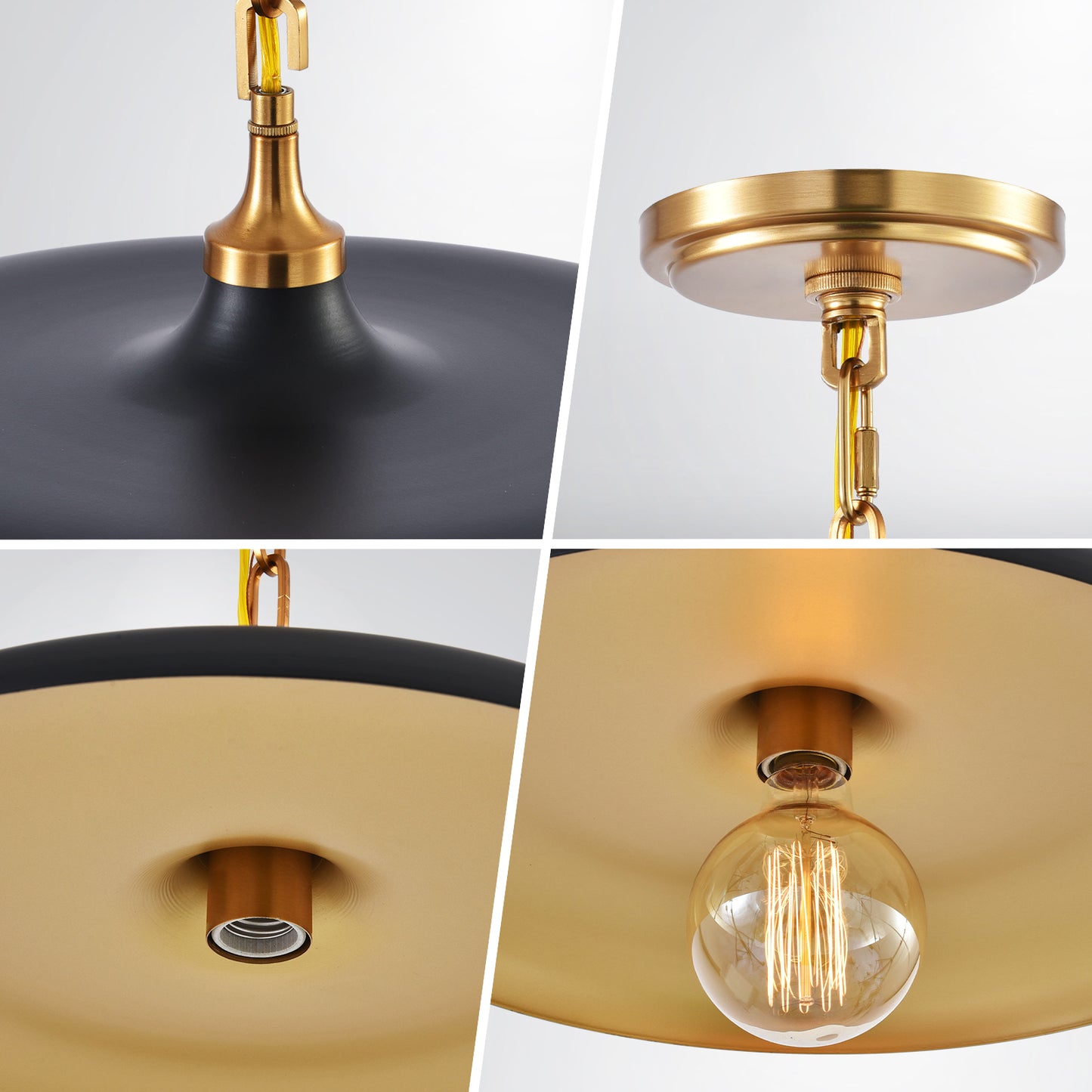 1 - Light Aged Brass Single Drop Pendant