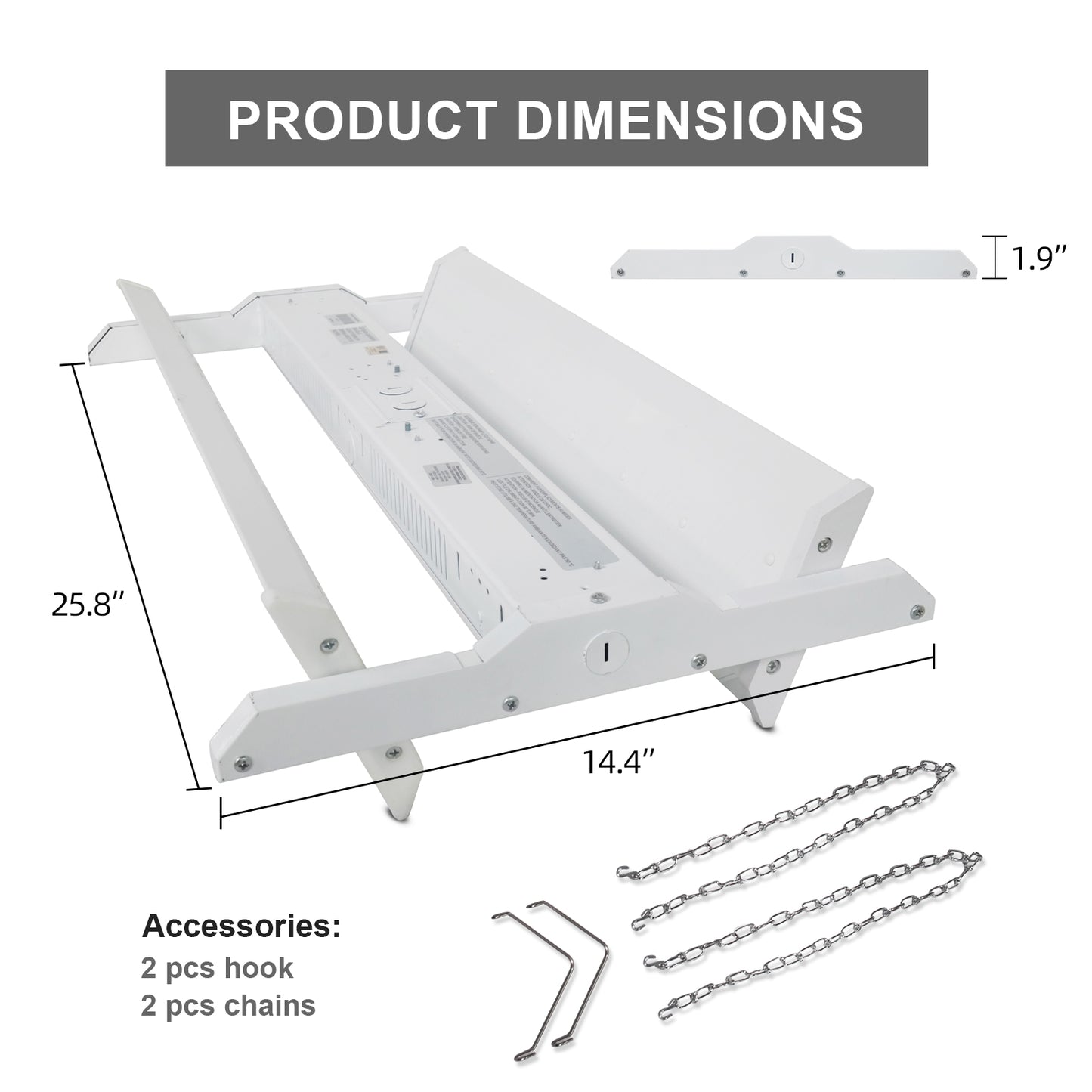 4FT 220W LED Linear Highbay 5000K/29700Lumens Adjustable Beam Angle