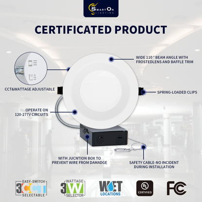 4 Inch Round Baffle Trim Commercial Canless Downlight