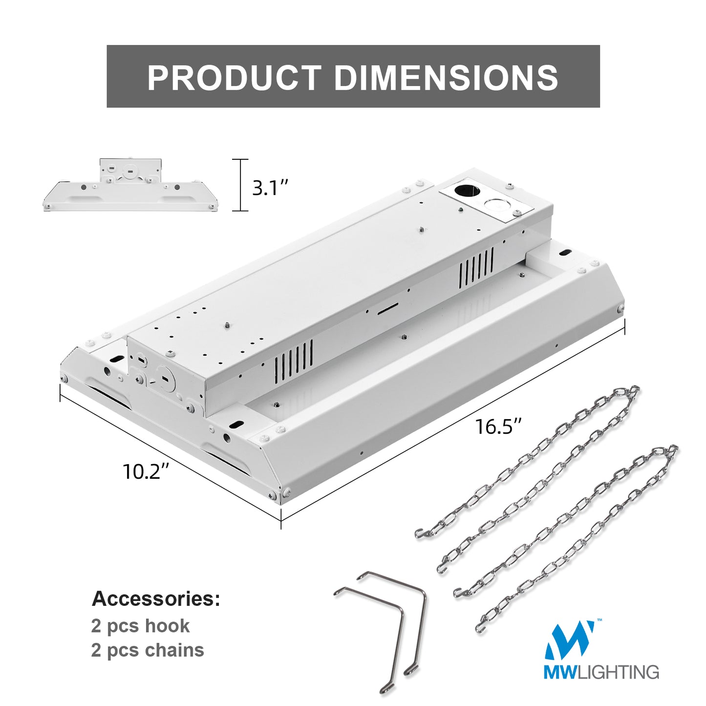 1.4FT 115W LED Linear HighBay 4000K/5000K/17250Lumens