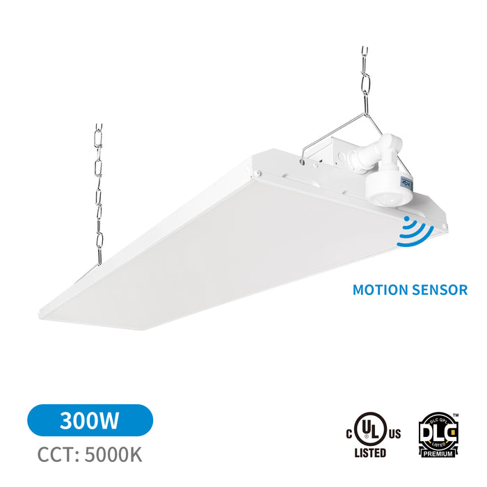 2ft MW Linear High Bay Led Light with Motion Sensor | 5000k Daylight |300 Watts 40,500 Lumens |120-277V | UL/DLC