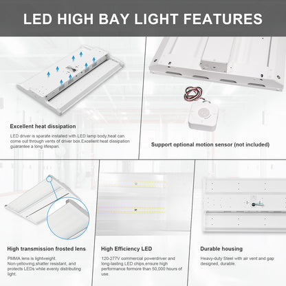 2FT 210W LED Linear Highbay 5000K/28350 Lumens