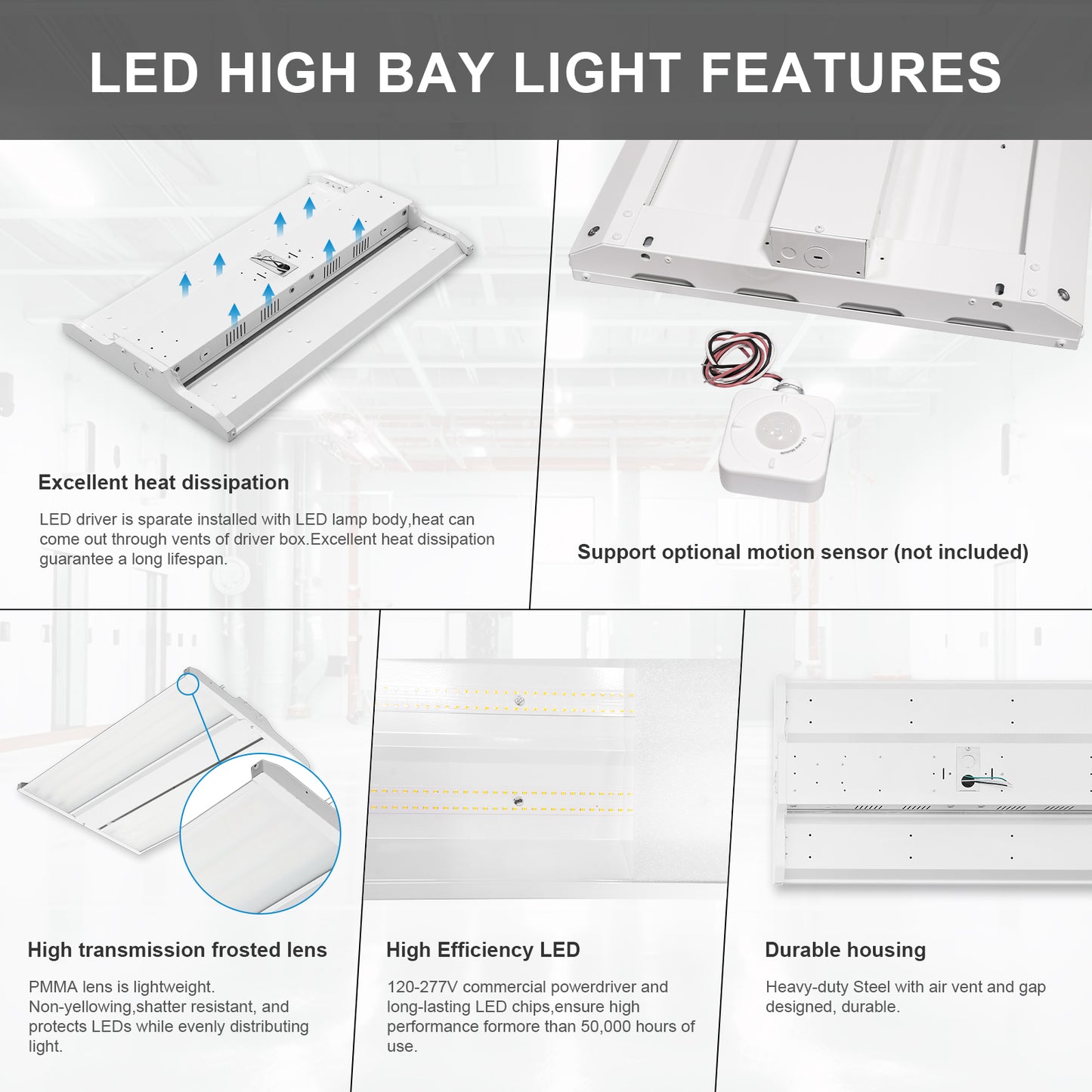 2FT 170W LED Linear Highbay 4000K/22950Lumens