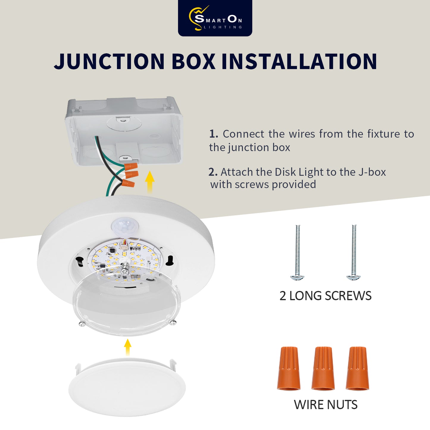 6Inch Surface Mount Disk Downlight 3000K 14W 950LM With Motion Sensor