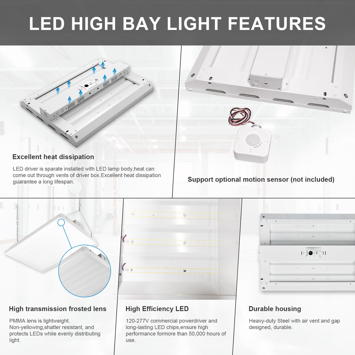 2FT 210W LED Linear Highbay 5000K/28350 Lumens