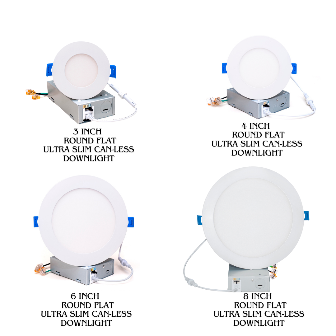 3 Inch/ 4 Inch/ 6Inch /8 Inch Round Flat Trim Canless Ultra Slim Downlight